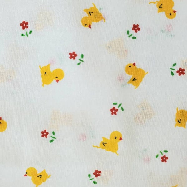 Little Duckies Vintage Fabric, Juvenile Fabric, Wesco Reltex Patterns 1985, by the half yard