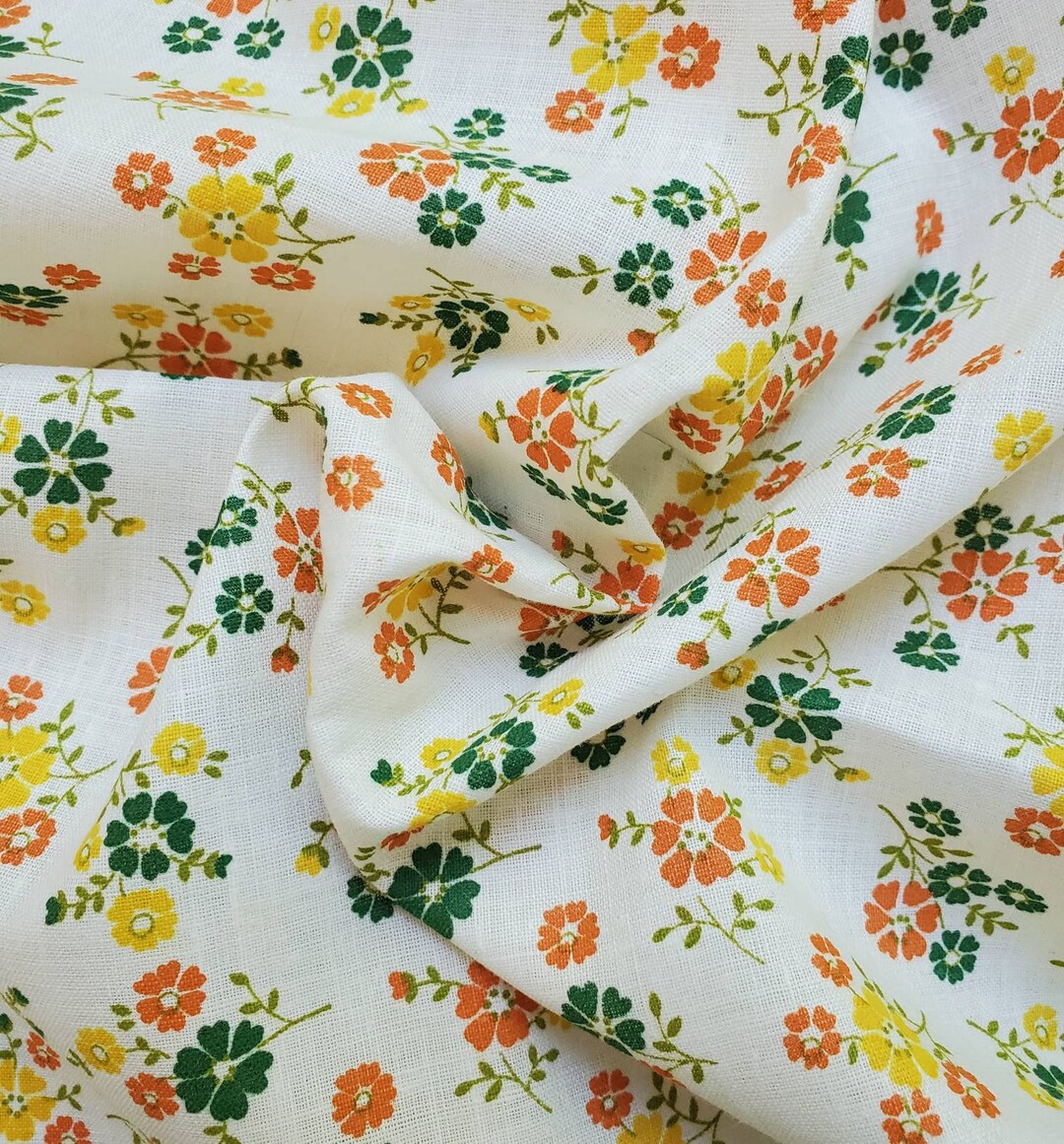 Small Floral Vintage Fabric Sold by the Half Yard Doll Dress Etsy