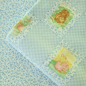 Beatrix Potter Vintage Fabric and Coordinating Fabric, Frederick Warne 1985, Springs Industries, sold by the half yard