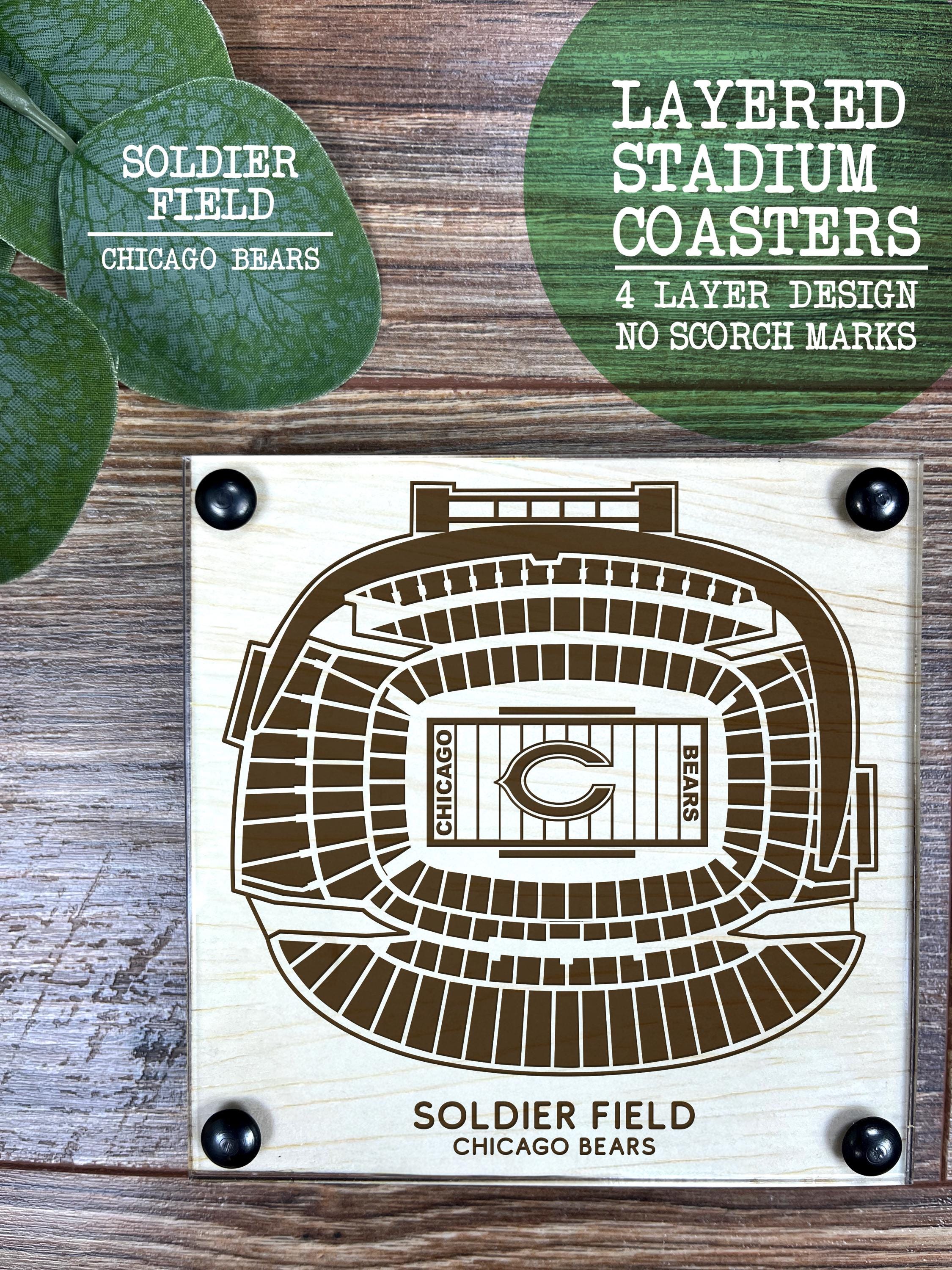 Chicago Bears - Soldier Field Layered Stadium Coasters, 2 Coasters  display picture 1