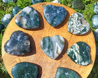 Moss Agate Hearts