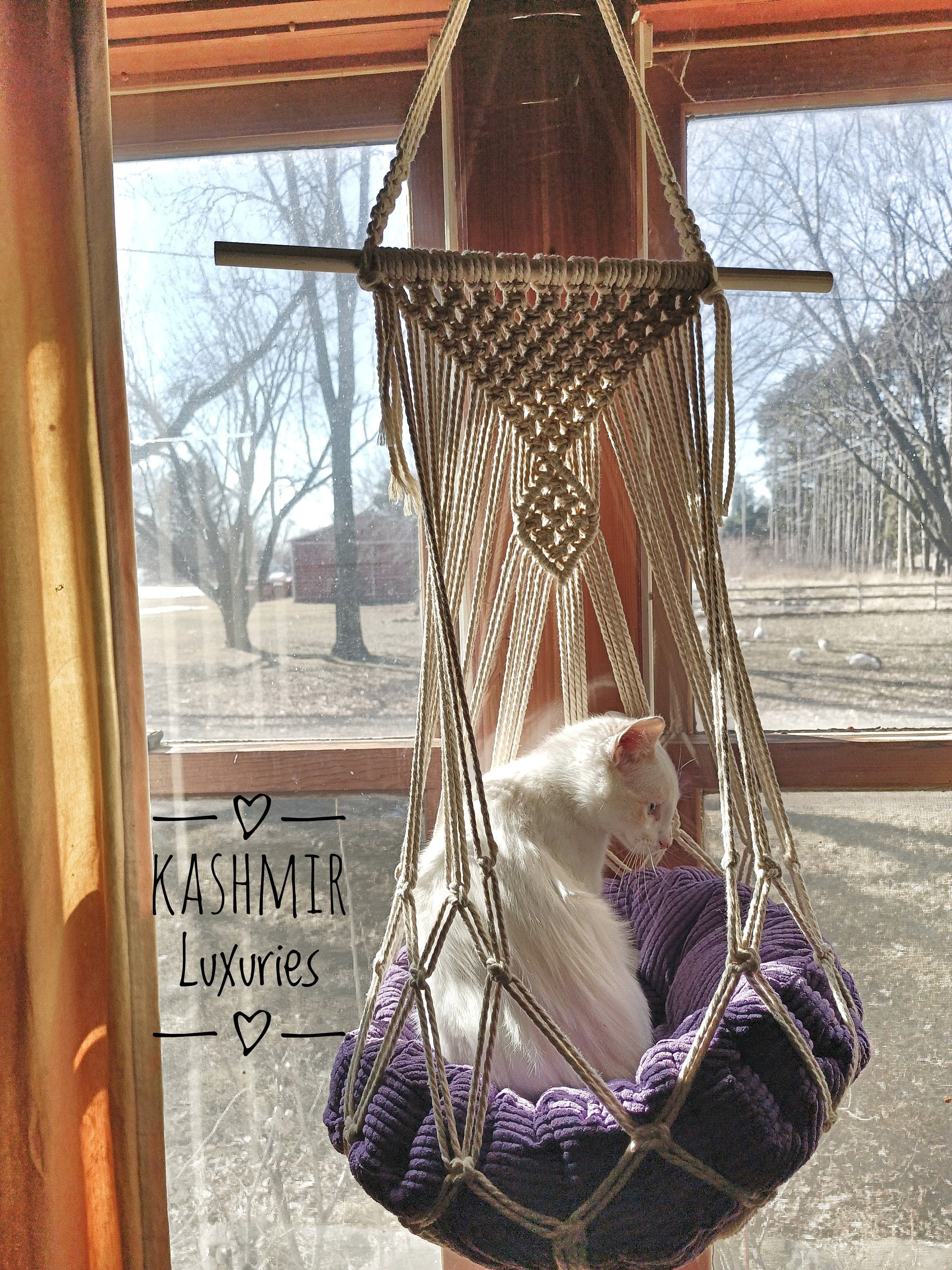 Macrame Kitty Pet Bed Eclectic Bohemian Minimalist Etsy Israel