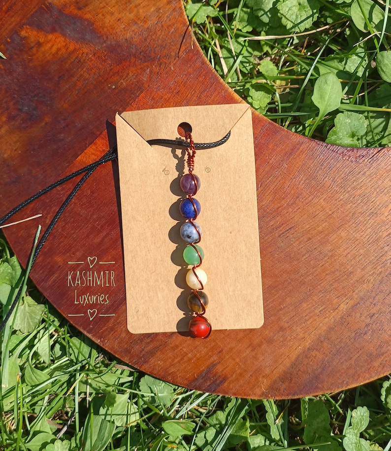 Chakra Hand Wire Wrapped Necklace image 1