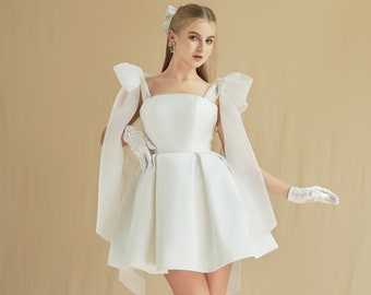 open lace back dress Taffeta Short Mini Party Dress Hoemcoming Gown With Lace Edge – TANYA BRIDAL