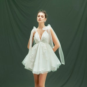 Mini Wedding Dress/ Sleeveless Dress/ Bridal Dress/ Engagement Dress/ Short Wedding Dress/ Organza Dress/ Baby Doll Dress/ Gift For Her RS49