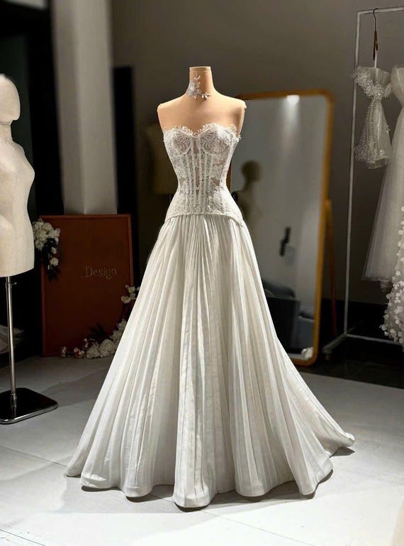knee length dresses for ladies Do Long White Corset Pleated Flap Midi Dress