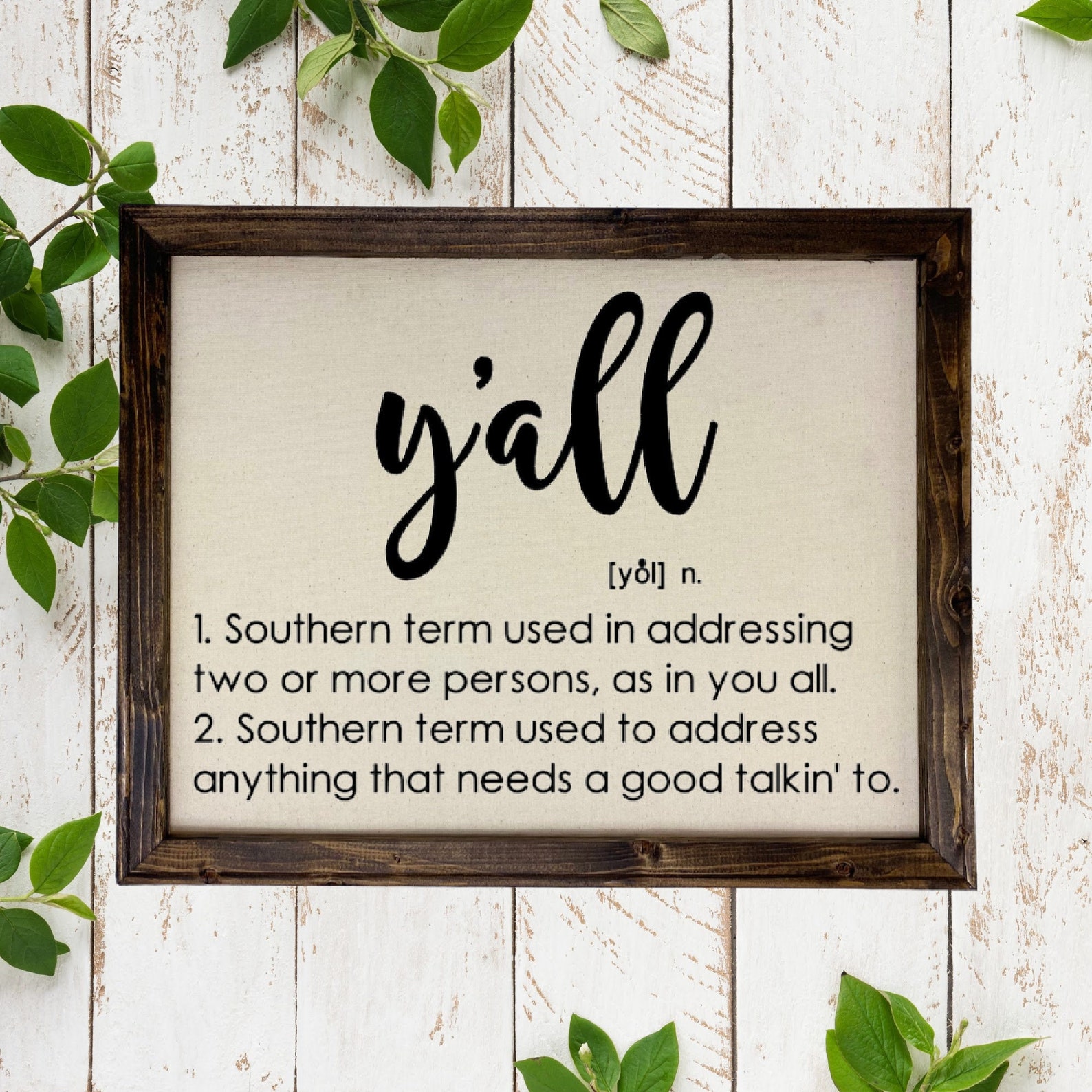 Y all Definition Sign Definition Art Sign Southern Etsy