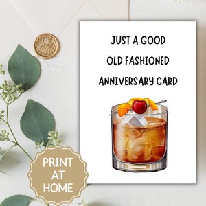 Tarjeta de aniversario divertida para él, amante del alcohol, esposo, tarjeta de alcohol a la antigua para el esposo, tarjeta de aniversario para el prometido, tarjeta de aniversario de broma