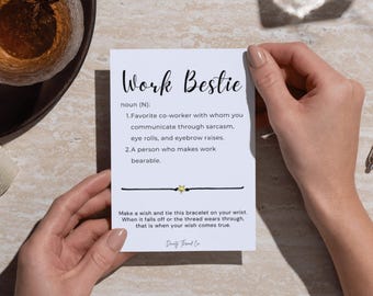 Work Bestie Gifts For Her, Funny Gift For Coworker, Sarcastic Gifts For Coworkers, Work Bestie Wish Bracelet Gift, Coworker Gift