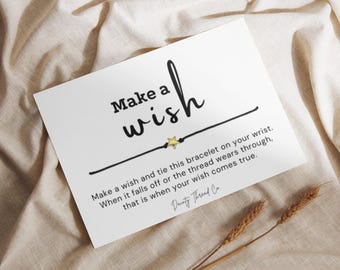 Make a Wish Bracelet, Handmade Cotton Cord Friendship Jewelry, Personalized Gift For Her, Minimalist Gifts, Adjustable Bracelet