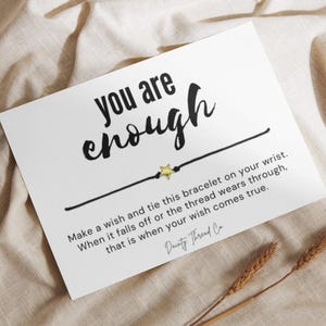Carte-cadeau Vous êtes assez, Carte de voeux motivante, Cadeau amour de soi pour elle, Cadeau d'encouragement pour nièce, Cadeau confiance pour femme image 1