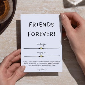 Friends Forever Card, Matching Bracelets For 2 Besties, Set of 2 Bracelets, Bestie Gift Sets For Women, Best Friend Gift For Her Birthday
