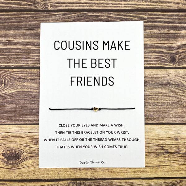 Cousins Make The Best Friends, Make A Wish Bracelet Card, Cousin Friends Gifts, Family Friendship Bracelet String, Best Friend Cousin Gifts