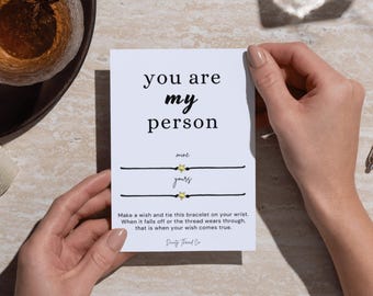 You Are My Person Wish Bracelet Set, Matching Couple Bracelets, Mine and Yours Gift