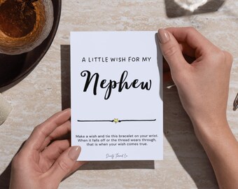 Nephew Gifts From Aunt, Nephew Gifts For Wedding, Newphew Card, Bracelet For Men, Auntie Gift To Nephew, Wish Bracelet For Nephew