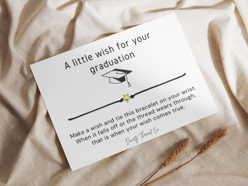 Graduation Wish Bracelet, Graduation Gift, Grad Keepsake Bracelet, Graduation Card, Congrats Grad Gift, Class of 2026 Bild 1