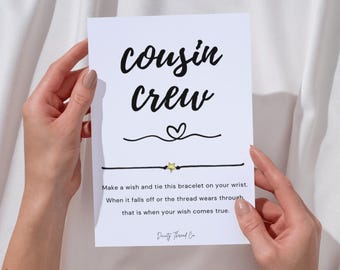 Cousin Crew Wish Bracelet, Cousin Gift Idea, Cousin Friendship Bracelet, Family Reunion Favor, Cousin Squad Gift, Gift For Family Members