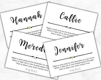 Custom Name Wish Bracelet, Personalized Name Bracelet, Custom Gift, Friendship Bracelet, Minimal Keepsake