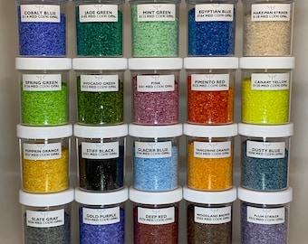 20 Color Opal Bullseye Frit Library. Rainbow Collection in Labeled Jars —-&gt;Fast Flat Rate Shipping