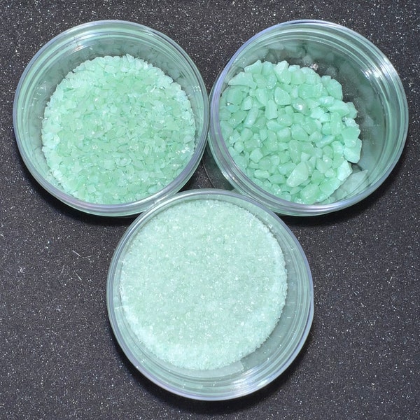 Bullseye Mint Green Opal Frit #0112 with Labeled Jar —->Fast Flat Rate Shipping