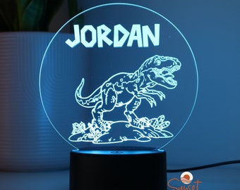 Personalised Night Light / Dinosaur Light / LED Light Base / Custom Kids Lamp / Birthday Gift / Personalised Gift / Room Decor