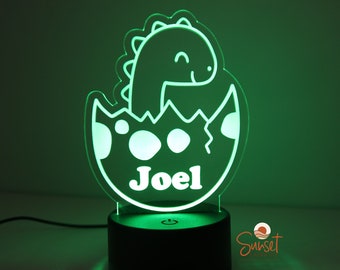 Personalised Night Light / Dinosaur Light / LED Light Base / Custom Kids Lamp / Birthday Gift / Personalised Gift / Room Decor