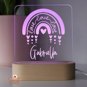 Personalised Night Light / Rainbow Light / LED Light Base / Custom Kids Lamp / Birthday Gift / Personalised Gift / Room Decor