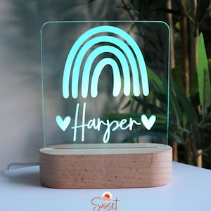 Personalised Night Light / Rainbow Design Light / LED Light Base / Custom Kids Lamp / Birthday Gift / Personalised Gift / Room Decor