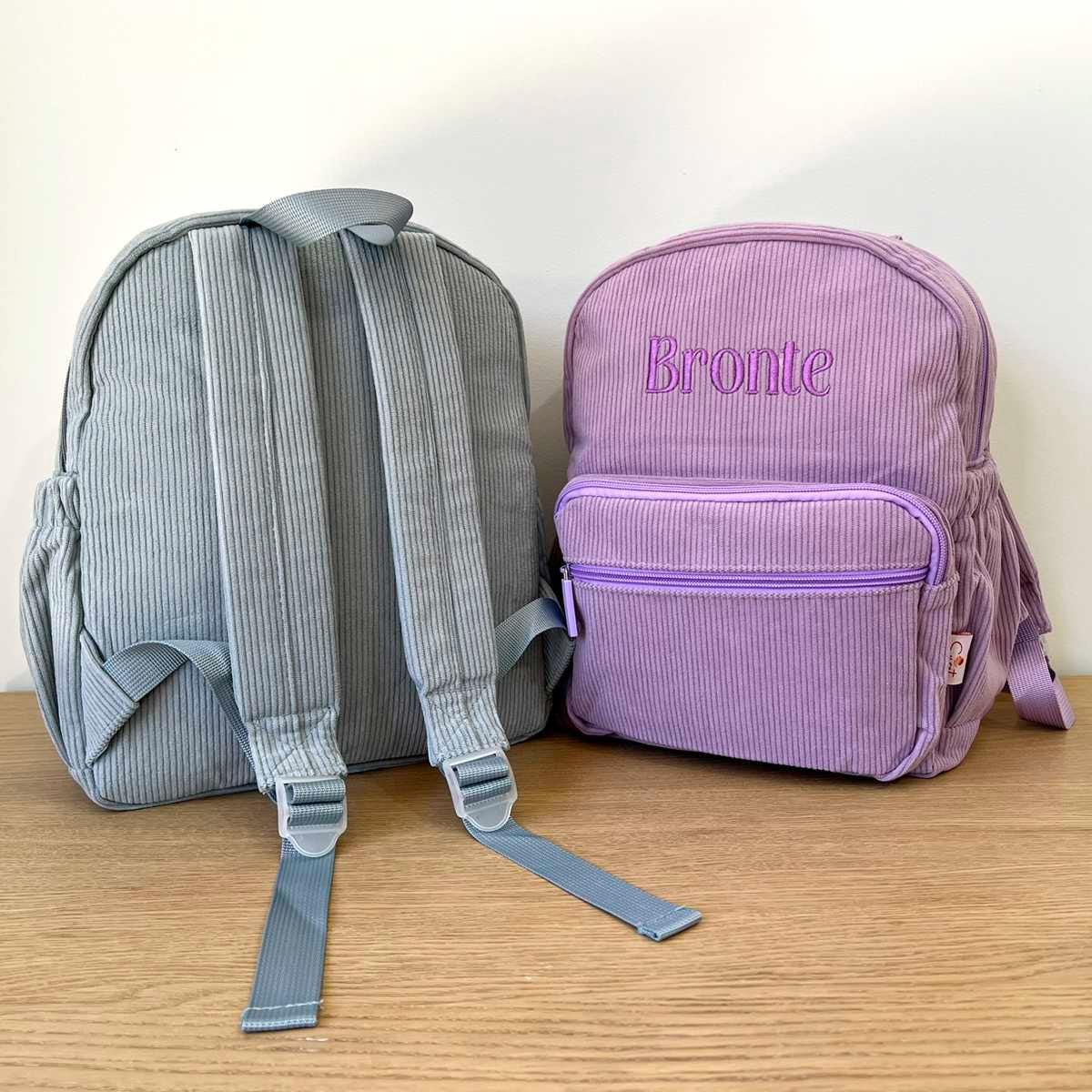 Personalised Kids Backpack / Custom Name Embroidered Corduroy Bag ...
