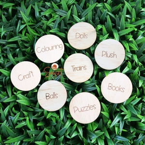 Playroom Labels / Wooden Playroom Labels and Tags / Wooden Labels / Custom Labels / Wooden Tags / Trofast Labels / Toy Storage Labels