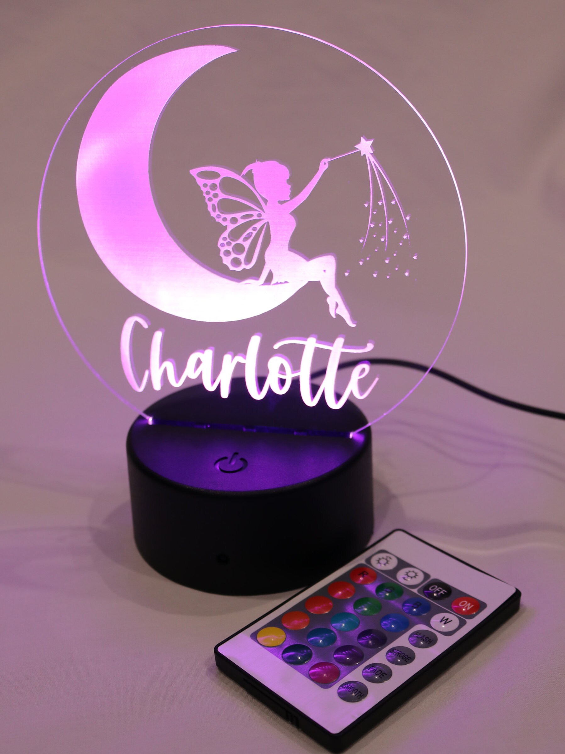 Personalised Night Light / Fairy Design Light / LED Light Base Etsy