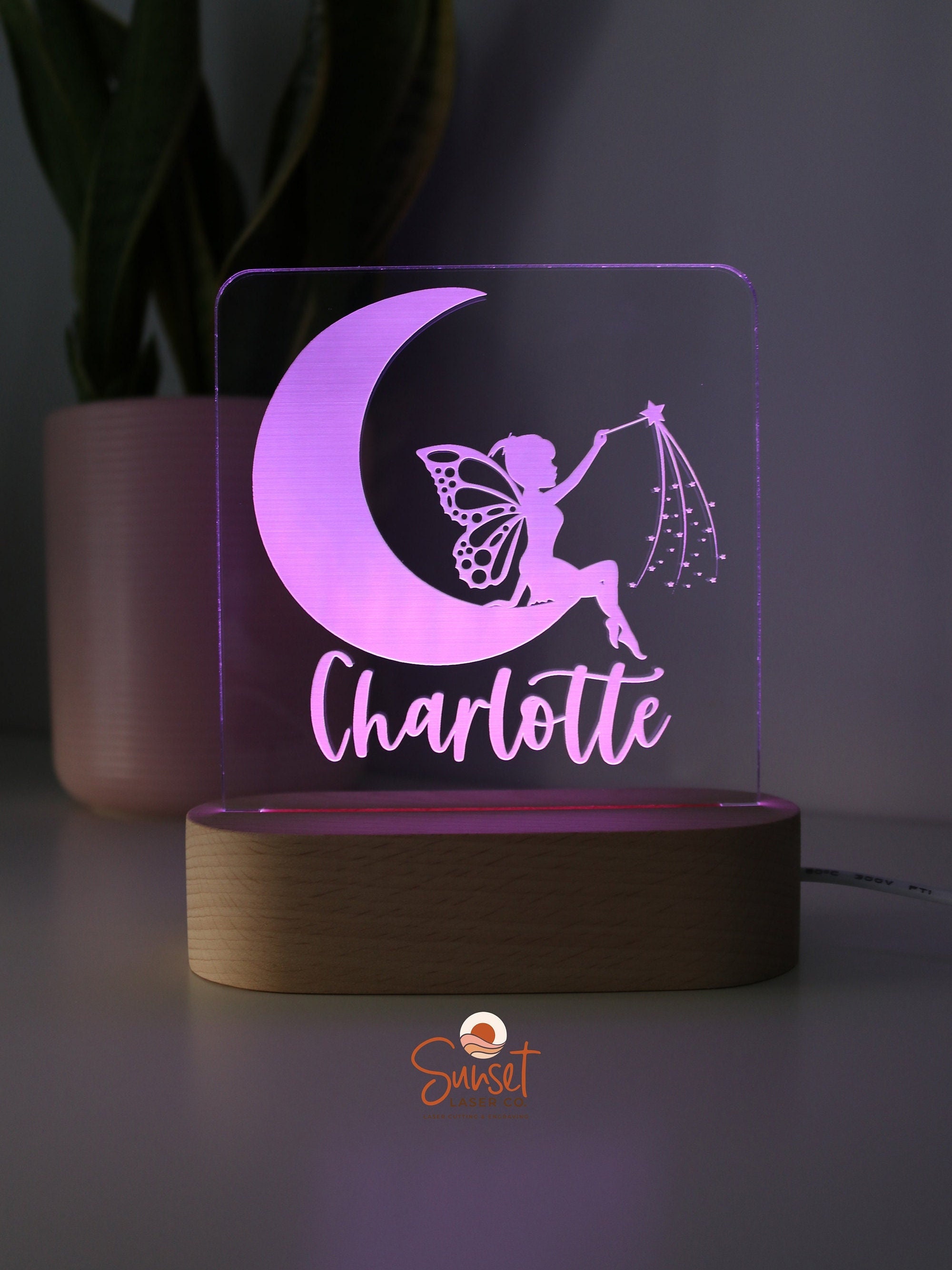 veilleuse personnalisée/lumière design féerique base de lumière led lampe pour enfants cadeau d'anniversaire personnalisé décor chambre