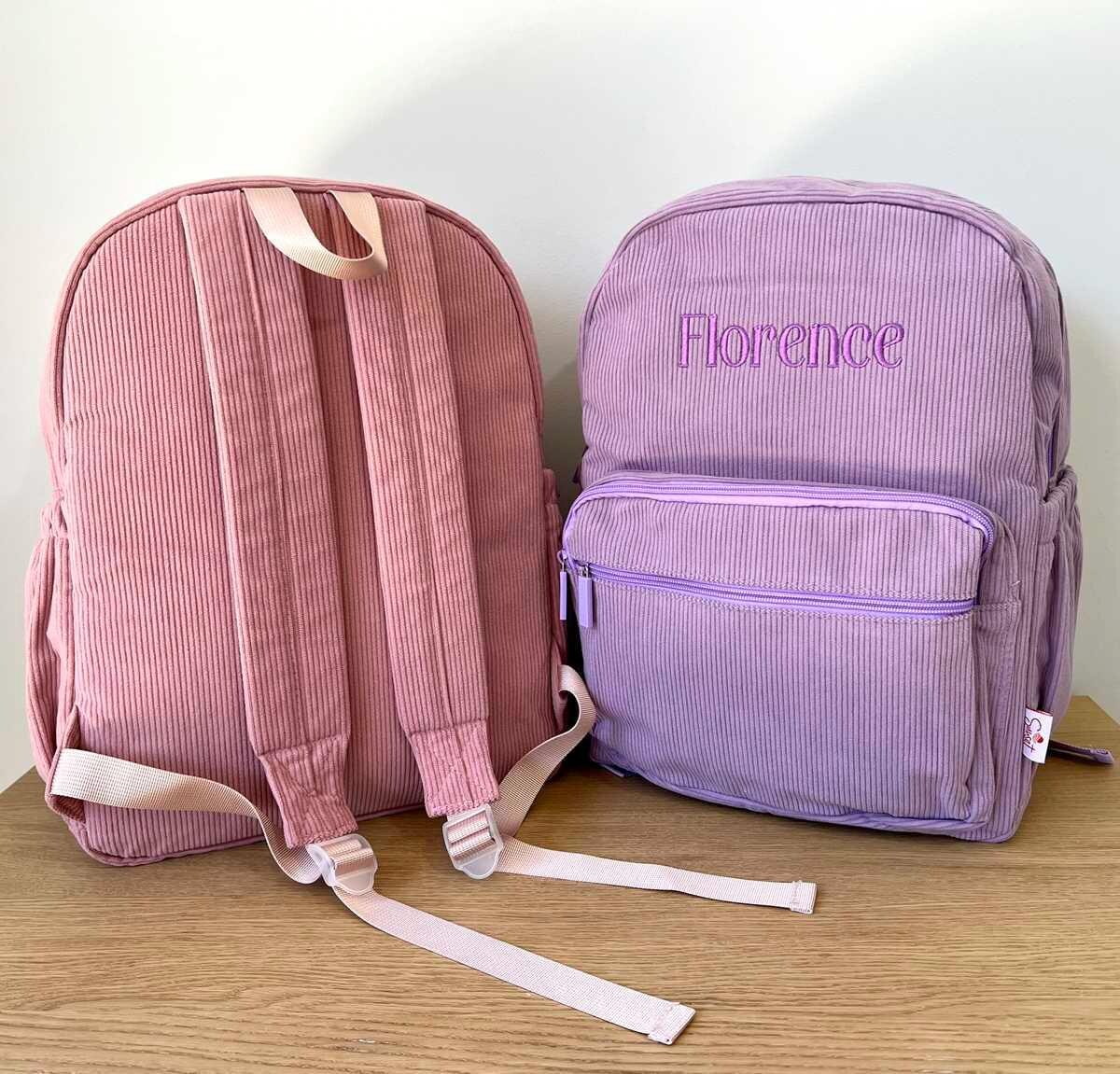 Personalised Kids Backpack / Custom Name Embroidered Corduroy Bag ...