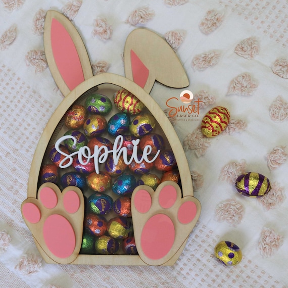 Personalised Easter Egg Holder - Easter Bunny Gift for Kids