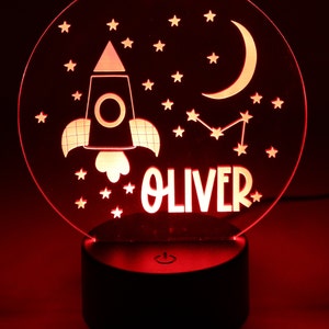 Personalised Night Light / Kids Space Design Light / LED Light Base / Custom Kids Lamp / Birthday Gift / Personalised Gift / Room Decor
