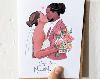 Cute Custom Anniversary Card, Illustrated Couples Portrait, Cartoon Style Couple, Personalized Valentines Gift, Love Card, for him, for her