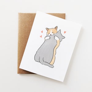 Personalized Cat Card, Birthday, Just Because, Anniversary, Long Distance, Cat Love, Cute, Love Card for boyfriend, girlfriend, best friend