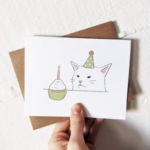 Table Cat meme, Woman Yelling at Cat Meme,  Funny Birthday Cat Card, Meme Birthday Card, Card For Boyfriend, Husband, Wife, Best Friend