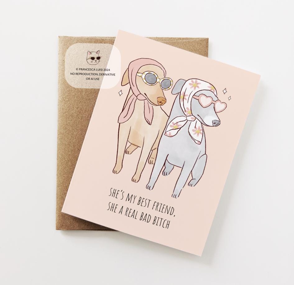 Greyhound Card, Funny Birthday Card, Dog Card, Saweetie Pun Card, Birthday gift for her, Friend, Best Friend, Bestie, Girlfriend BD04