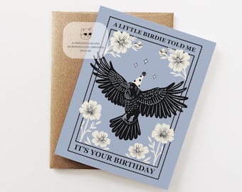 Crow Birthday Card, Funny Bird Card, Unique Birthday Gift, Witchy Greeting Card For Raven Lovers, Mystic Card For Him, Her, Best Friend