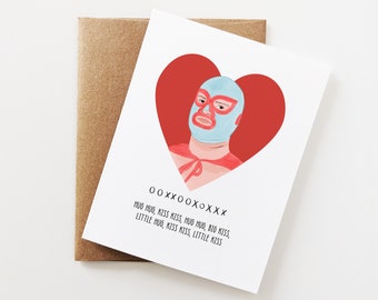 Nacho Libre, Anniversary, Valentine's Day Card, Hugs and Kisses, Funny Gift, Lots of Love