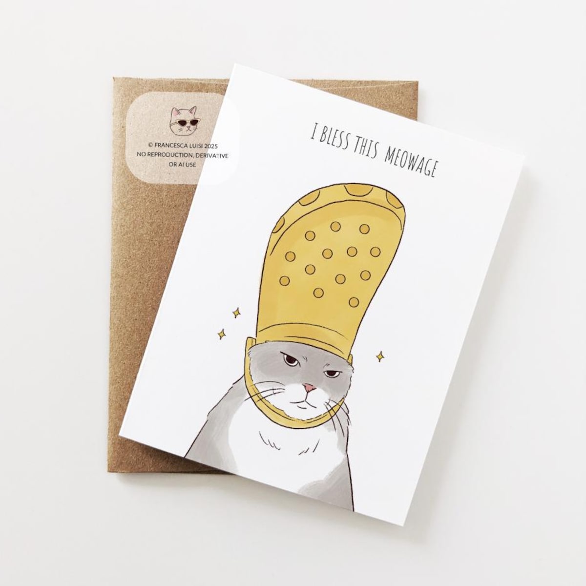 Pope Cat Meme Card, Croc Cat Meme, Funny Cat Card, Marriage Pun, Wedding Anniversary Gift for Cat Lovers, Family, Friends, Just Married LV02 - Etsy