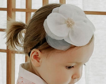 Baby Headband, Flower Headband, Floral Baby Headband, Baby Girl Bow, Newborn Headband, Toddler Headband, Photo Prop Headband