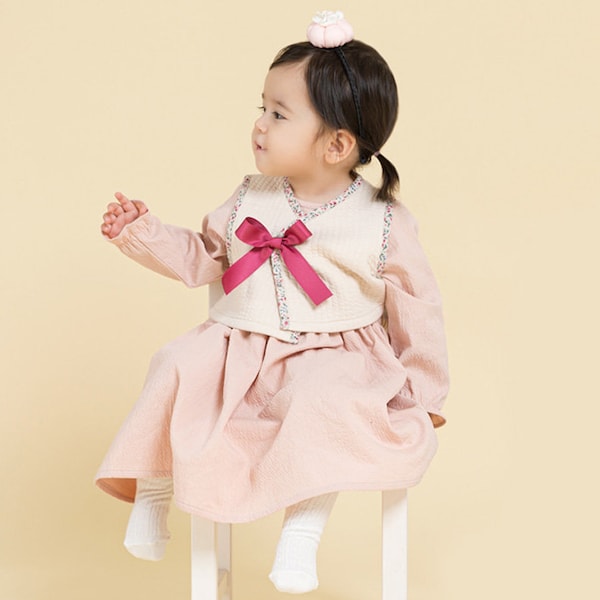 Tini Ada Traditional Korean Everyday Wear Daily Cotton Dress Hanbok for Girls