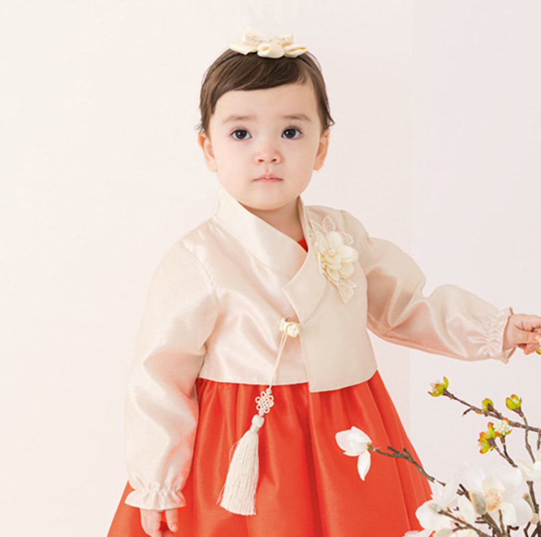 Traditional Korean Formal Dress Pink Yellow Hanbok for Girls Etsy