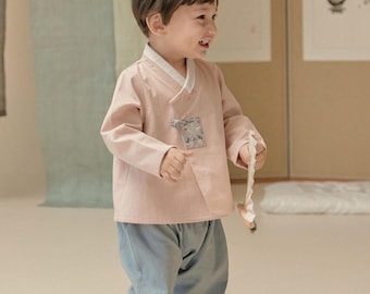 Hanbok de algodón tradicional coreano de uso diario Tini Dongyi Dol Dohl, Baekil de 100 días para niños