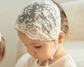 Baby Lace Bonnet - Bonnet - Christening Bonnet - Baptism - Baby Girl Headband - Newborn - Toddler