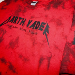 Darth Vader/Darth Maul/ Kylo Ren Dark side tour red and black tie dye band shirt
