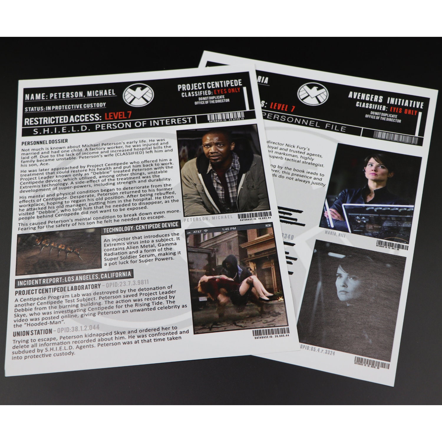 S.H.I.E.L.D. Agents Secret Files & ID Card Marvel Paper - Etsy Denmark