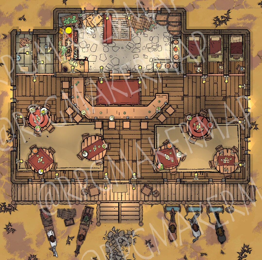 RPG/D&D Saloon Prop Printable HD Dnd Maps RPG Tabletop Etsy Israel